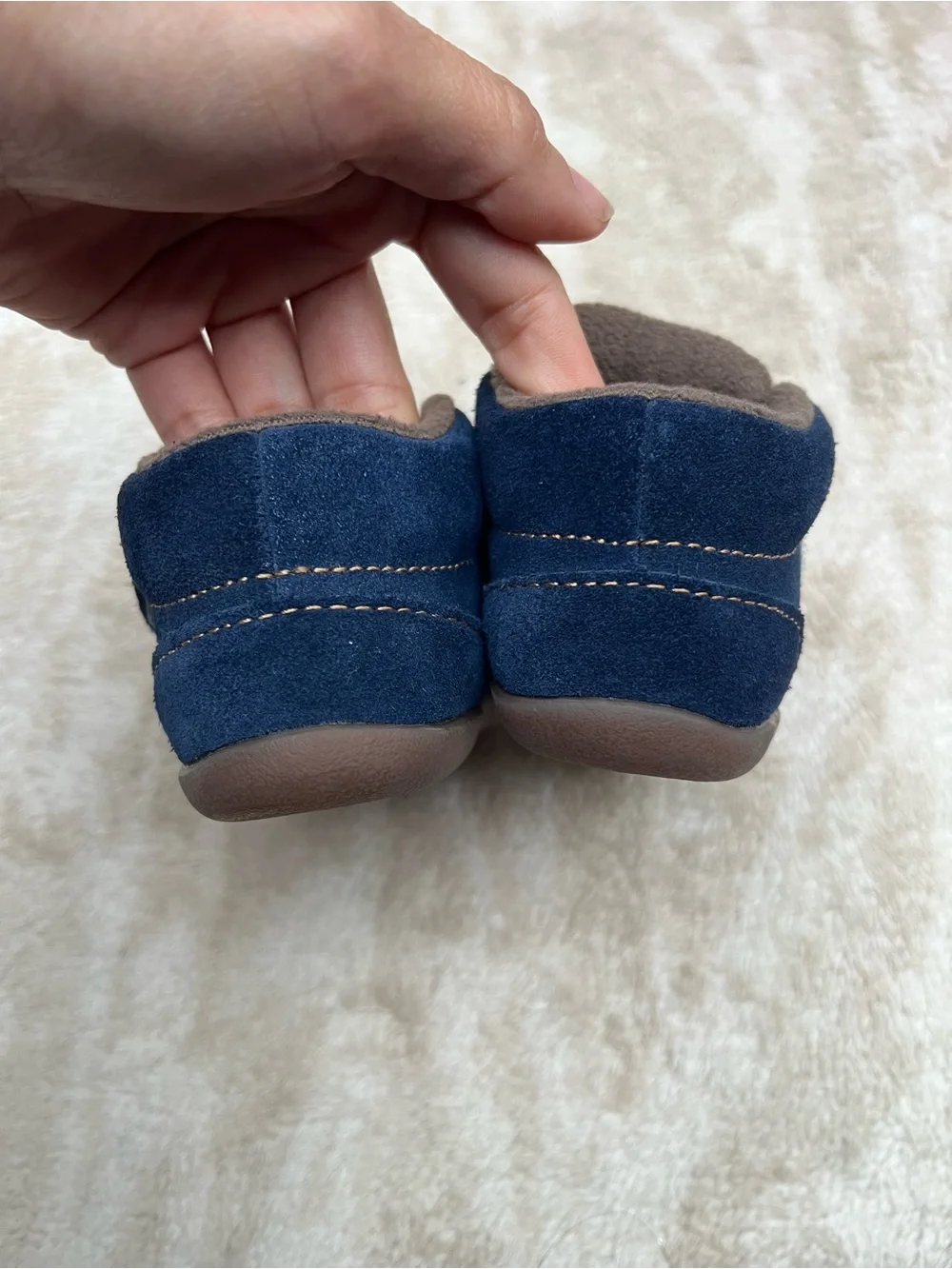 See Kai Run Navy Suede Baby Walker Shoes with Hook-and-Loop Strap size 3